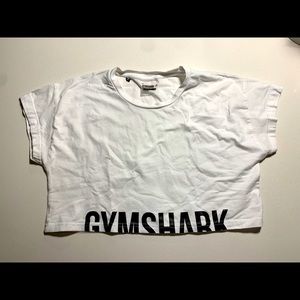 Gymshark Crop T-shirt, white, size small